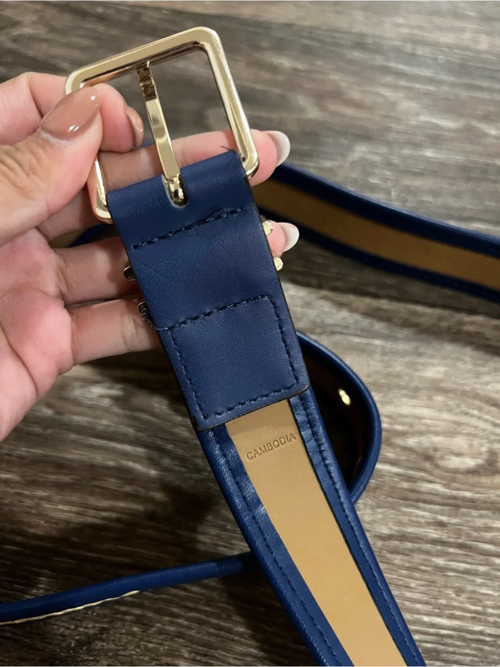 Kate Spade Blue Leather Woven Straw Accent Women's Belt size XL